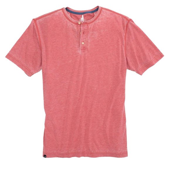 johnnie-O Other - NWT JOHNNIE-O Marshall Short Sleeve Burn Out Wash Henley Shirt Tee Malibu Red Sm